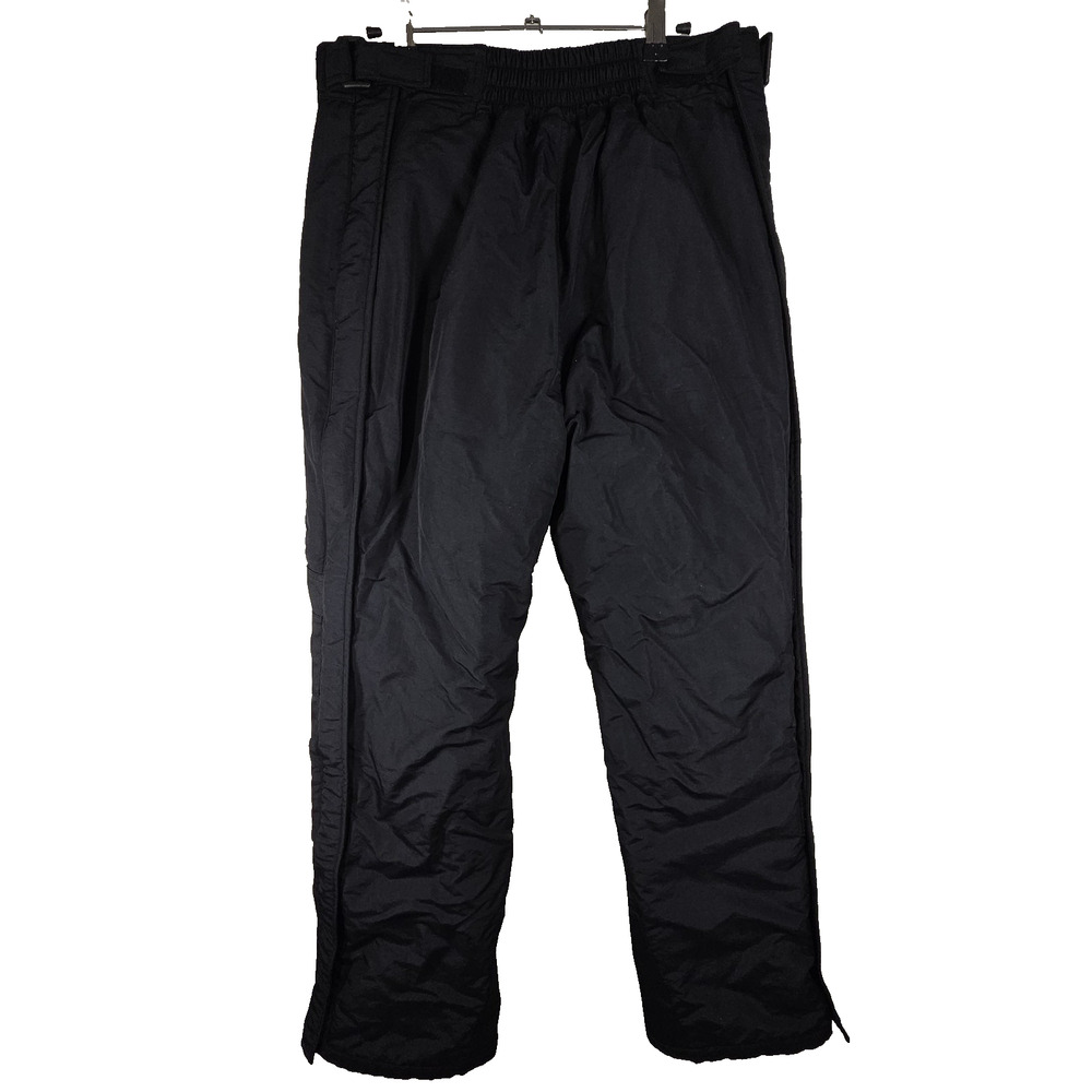 Slalom Pants Mens Medium Black Cargo Ski Snowboard Lined Flat Front Belted
